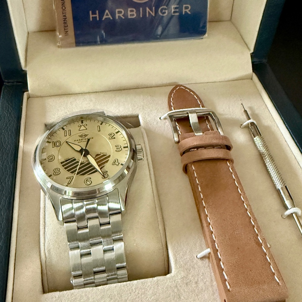 Harbinger MA5 Marauder Pilot’s Watch – BRAND NEW – Metal & Leather Bands Include